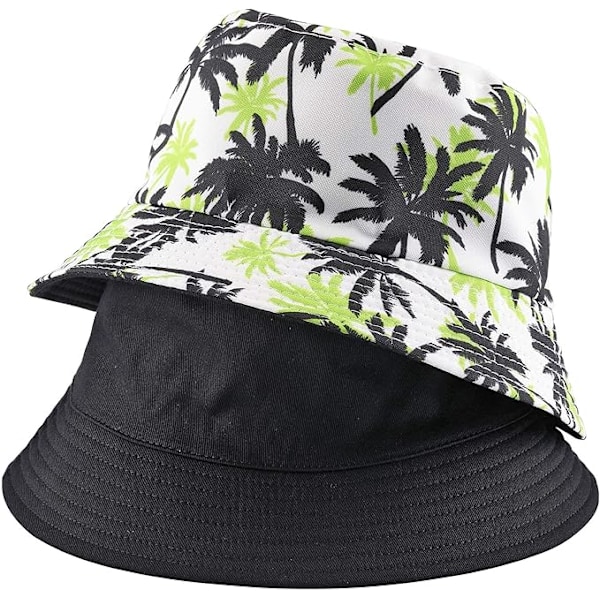 Unisex Reversible Bucket Hat Print Double-Side-Wear Cotton Sun Hat Fisherman Hat