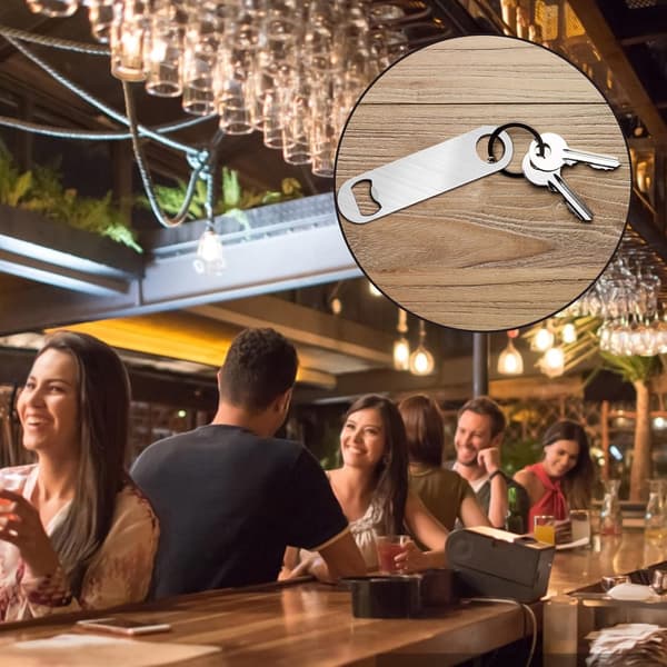 Ølåpnere i rustfritt stål, 2 stk. Flat ølåpner Bar ølåpner Solid og holdbar for bar kjøkken restaurant, sølv