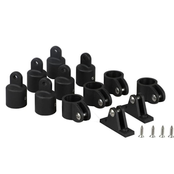 Bimini-katon hanat 12 kpl/setti 1'' korkealujuinen nylonmuovi Merivarusteet Musta Style F