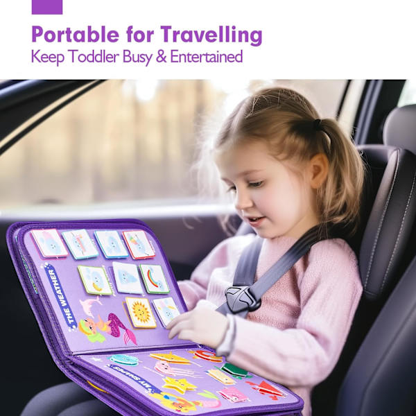 Travlt Busy Board Montessori Legetøj Til Småbørn 1 2 3 4 År Gamle Baby Sansestimulerende Bræt Legetøj Sansestimulerende Legetøj Til Børn Førskolepædagogisk Læringslegetøj Mermaid