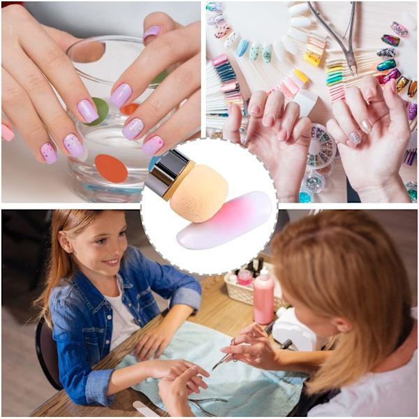 10 stk Runde Neglekunst Svampehoved Bløde Neglebørste Svampehoved Neglekunst Penhoved til Hjemme Manicure Butik Salon Brug