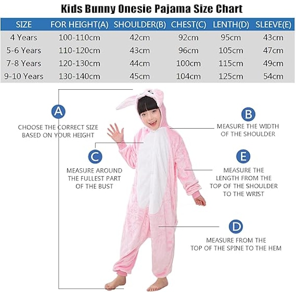Syksy- ja talvi-flanelipuku miehille ja naisille, tähti-kani Koni-kani piirretty yhden osan pyjamapari kotikäyttöön Pink 130cm