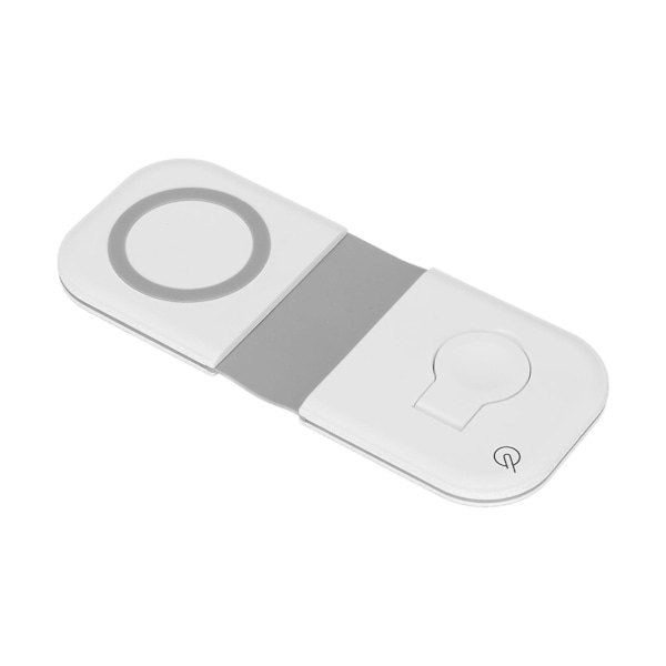 2-i-1 sammenleggbar magnetisk trådløs lader for iPhone og Apple Watch - 15W hurtigladepute med MagSafe-teknologi