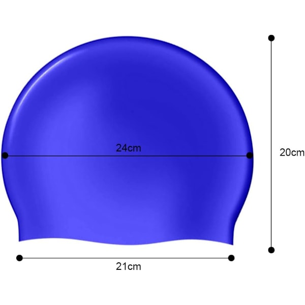 Svømmehue til mænd og kvinder, voksen svømmehue, behagelig pasform, vandtæt svømmehue, silikone unisex svømmehue Blue