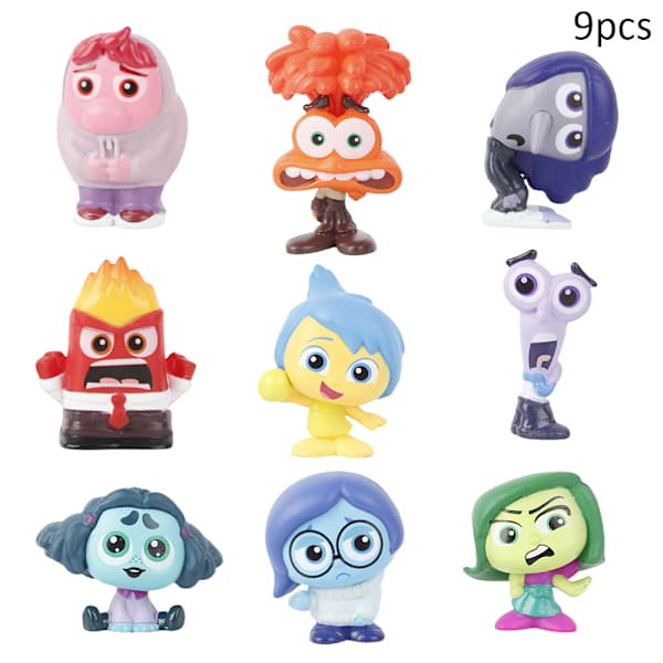 9 st Disney Inside Out 2 Animefigurer Actionfigurer Rädsla Aversion Dockor Samling Modellleksak Barnpresent 9 st