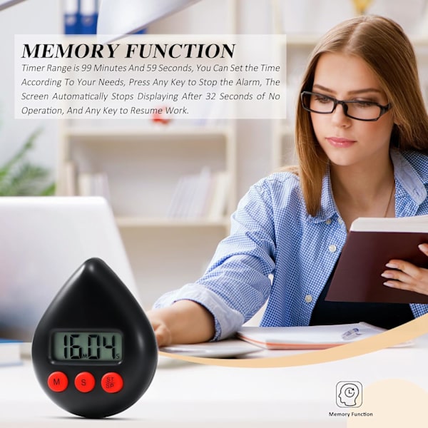 Digital Kök Timer - Nedräkningsräknare - Magnetisk Nedräkningstimer med Stor Display - Digital Visuell Timer - Kök