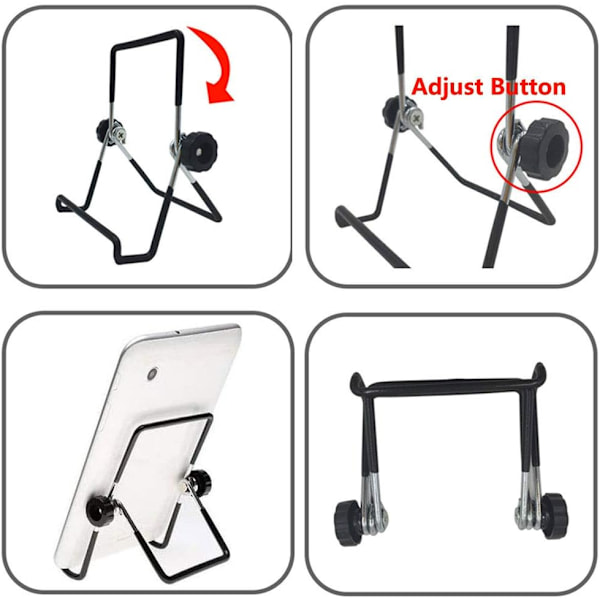 Justerbar Tablettstativholder, Sklisikker Foldbar Holder Cradle Passer for 9-12,9\" Tabletter, iPad, Samsung og Kindle Fire, Stativ