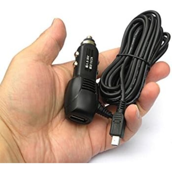 Strömkabel, 12V till 5V Mini USB Laddningskabel Billaddare Adapter Med USB 3.5m Sladd Lång DC 2A Strömkabel Sladd För Dash Cam GPS