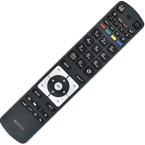 Reservefjernkontroll for TV, universell erstatningsfjernkontroll RC5117