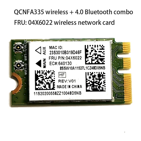 2x Qcnfa335 Langaton Verkkokortti, Ngff M2 Liitäntä 4.0 Bluetooth Langaton Verkkokortti Tukee Sy