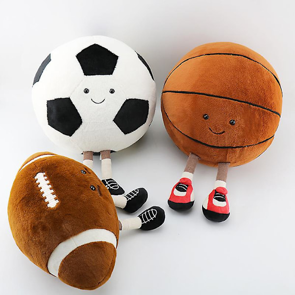 Rolig Sport Fotboll Basketboll Plysch Leksak Rugby Barn Dockor För Barn Present