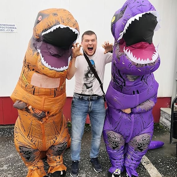 Aikuisten Dinosaurusten Puku Ilmapallo T-REX Puku Hauska Halloween Dinosaurusten Puku Juhliin Cosplay Hieno Pukeutumishaalari Purple