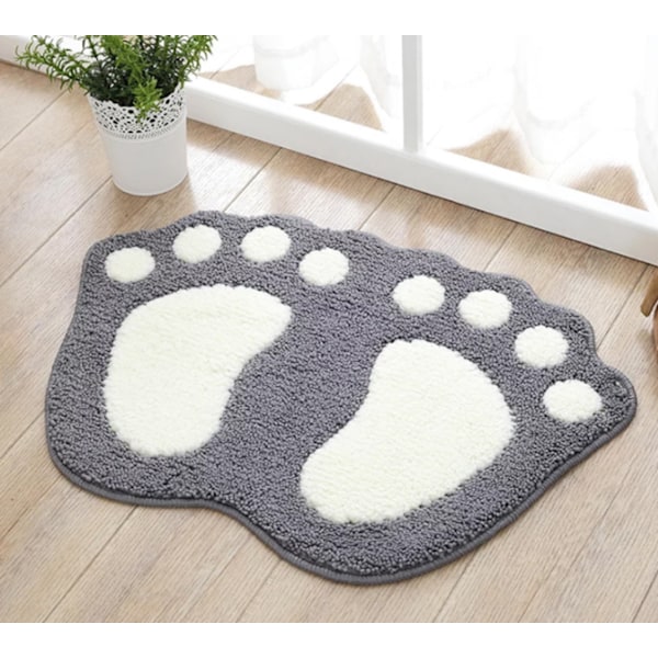 Kylpyhuoneen Matto Ovi Matto Kylpyhuoneen Matto - Söpö Kynsi Jalkaterä Vessa Amme Suihku Liukastumattomat Matto Veden Imeytyvä Nopea Kuivuva Pesu Kestävä - 40cm x 60cm Grey