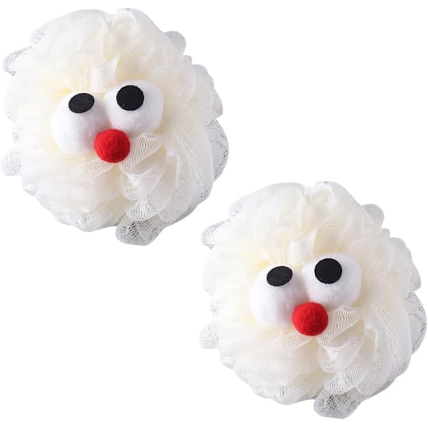 2 st Barn Mesh Bad Svamp Sponges Små Dusch Puff Bollar Kropp Exfolierande Svamp Scrubber Bad Loofahs Kroppsexfoliering
