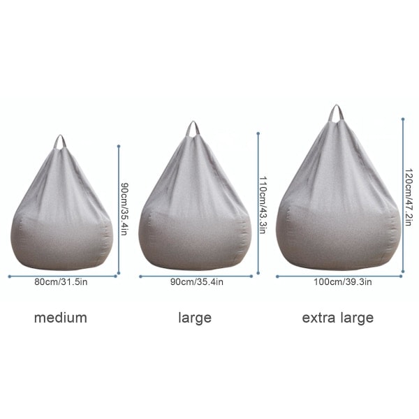 Sisä- ja ulkokäyttöön sopiva aikuisten papupussipelikettu, erittäin suuri papupussin suojus, khaki, 450 g Khaki 450g