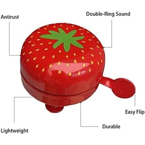 Cykelklocka, Jordgubbscykelklocka, Cykelstyreklocka för barn Vuxna Flickor Pojkar Barncykel Scooter