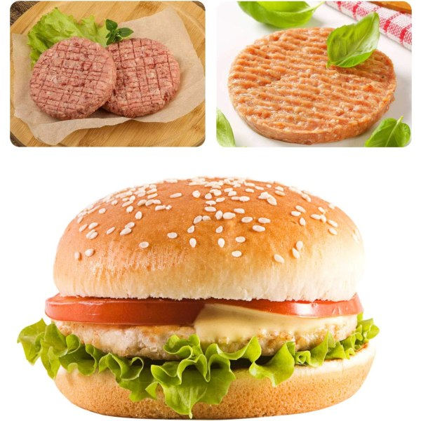 500-pack Icke-klibbiga Hamburgerpresspapper - 13 cm i diameter