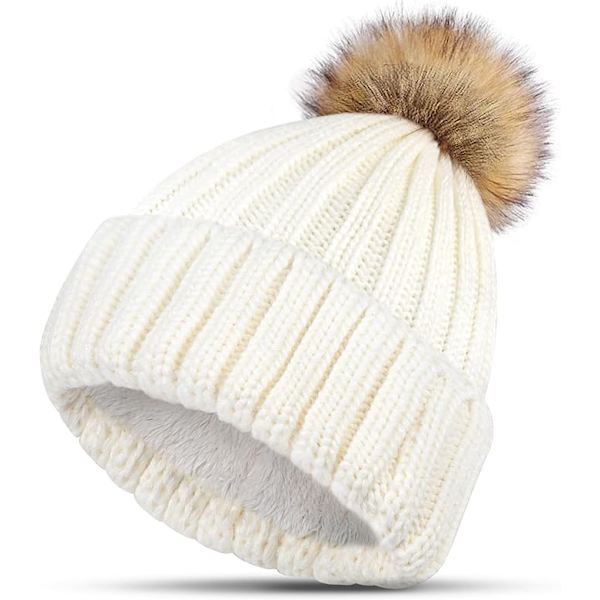 Naisten Beanie-pipoja, Naisten Talvipipoja, Lämpimiä Talvipipoja Naisille Ulkoilmakäyttöön Irrotettavalla Pompomilla