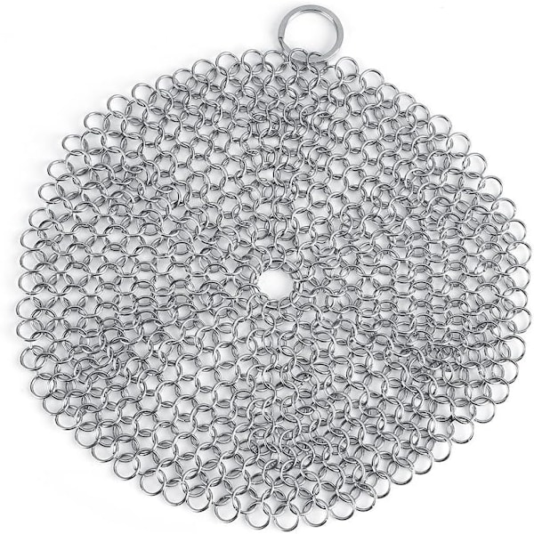 Cast Iron Cleaner Set 7"x 7" Stainless Steel Chainmail Scrubber for Cast-iron Cleaner Skillet Pan Griddle