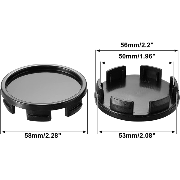 Deksel 58 mm diameter 6 klips Auto Bil Dekk Senter Hub Caps Base