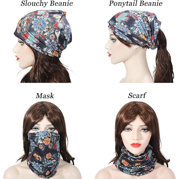 Sommerhatt for kvinner - Tynn, lett og blomstrete beanie