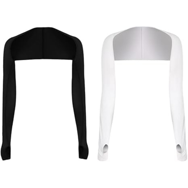 2 Par Solbeskyttende Armsleeves Shrug Anti-UV Golf Kølende Sjal med Fingerhul