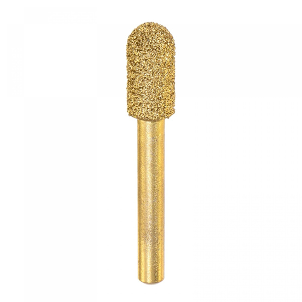 Diamantmonterad slipsten 10 mm Lödd Slip Rund huvud 6 mm Skaft Slip Rotary Bit Marmor Sten Snidningsverktyg
