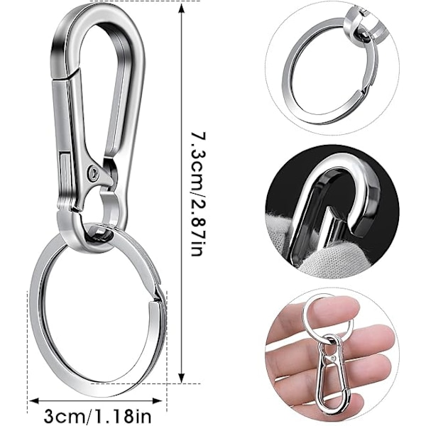 Metallikarabiinirenkaat avaimenperään, 4 kpl, unisex