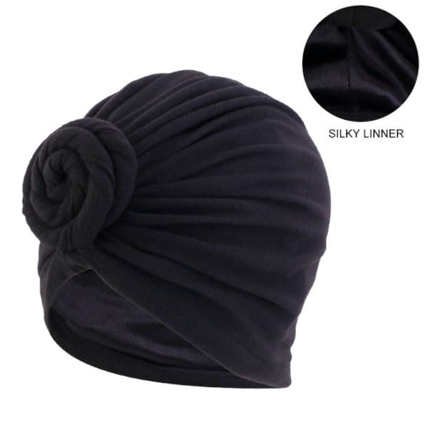 Dame Turban Dækning SORT Sort Khaki