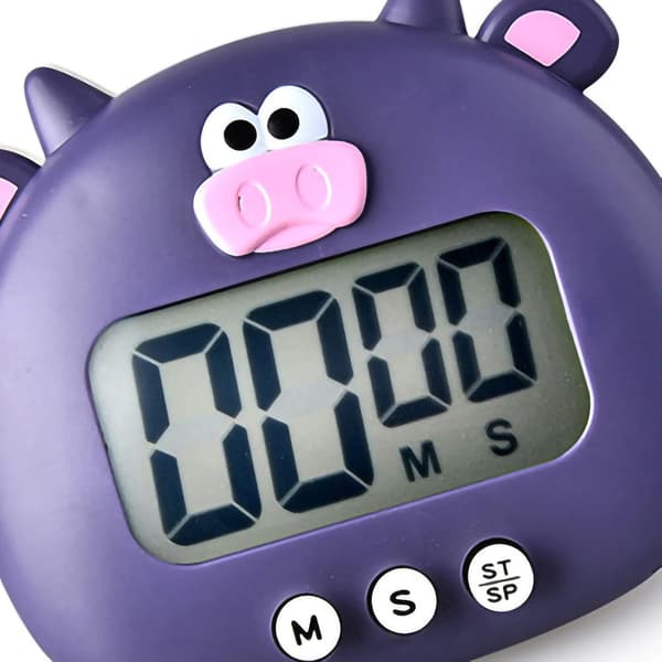 Digital Kjøkken Timer LCD Display Magnetisk Nedtelling Stoppklokke Timer, Kjøkken Matlaging Nedtelling Timer Barn Timer Purple