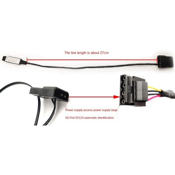Datorfläkt belysningseffekt controller, 5v 3-pin/12v 4-pin Rgb fläkt utrustning tråd kontroll/fjärrkontroll Co