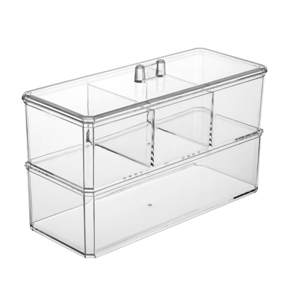 Stablet Kosmetik Organiser Sæt med Låg, Kommode Badeværelse Opbevaringsskuffe Delere Bakke til Skab, Frisørsal