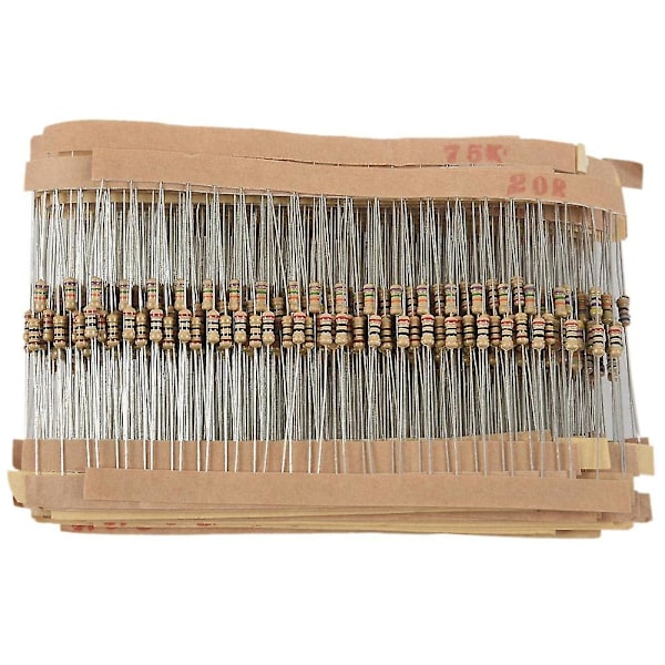 860 st 1 Ohm-1m Ohm 1/4w Kolfilmresistorer Sortimentssats 43