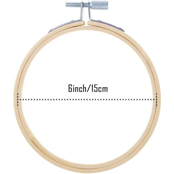 12 stk. Broderingsringe Sæt Bulk Bambus Cirkel Korssting Ring til Syning og Dekoration 15cm/6 inch