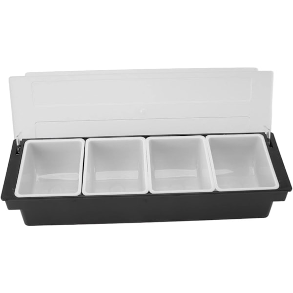 Iskyld kryddhylla servering, kryddbricka krydddispenser serveringsbehållare iskall kryddburk arrangör salladsfat (4 fack)