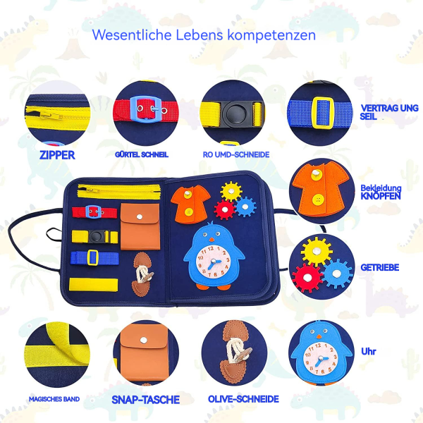 Withosent Busy Board - Vauvoille, 3 Kerrosta, Aktiviteettilauta 1 Vuodesta Alkaen, Montessori-Leikki, Vauva 1, 2, 3, 4 Vuotta, Tyttö, Poika, Oppimaan Perustietoja
