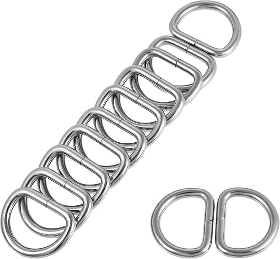 Metal D-Ring, D-Ringe Spænde til Hardware Tasker Bælter Håndværk DIY Tilbehør, 2 stk.