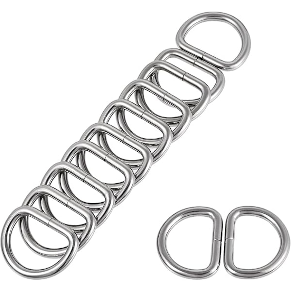 Metall D-ring, D-ring spenne for vesker, belter, håndverk, DIY tilbehør, 2 stk