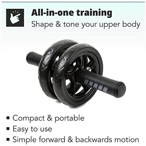 Rulle för styrketräningsutrustning - Abs Sit Up träningshjul för hemmagym med extra tjock knäskyddsmatta - Ab Trainer