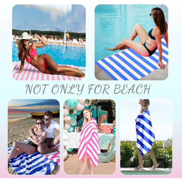 Mikrofiber Strandhandduk Extra Stor - Lätt Blå Strandhandduk Snabbtorkande, Perfekt för Strand/Pool/Solstolar Purple