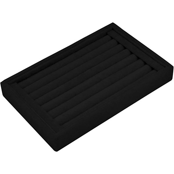 7-roms smykkeskrin med fløyelsbelegg for oppbevaring og utstilling av smykker - Ringholder, ørepynt, arrangør - 22,5 * 14,5 * 3 cm