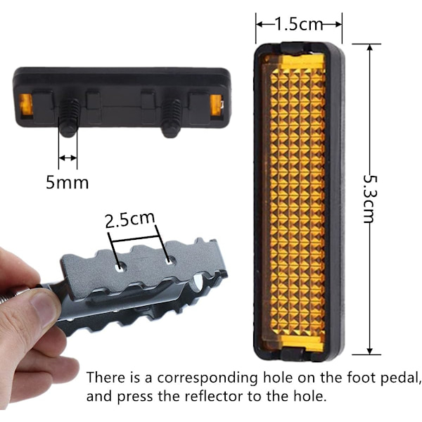 4 st Cykelreflektorer, Säkerhetsnatt Cykelpedalreflektorer Universal Cykling Reflekterande Cykeltillbehör (5,3 * 1,5 cm)