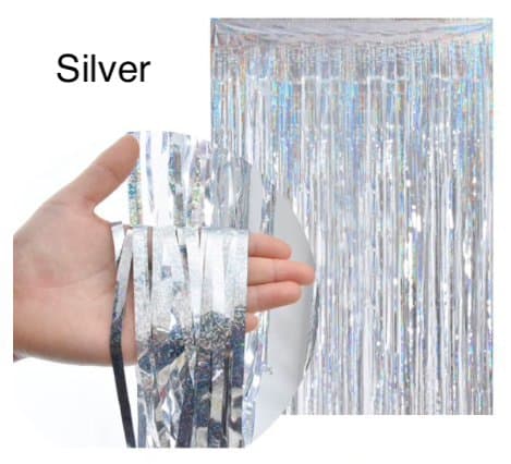 Kimalteleva verho, oviaukon verho - 2m*1m - Silver