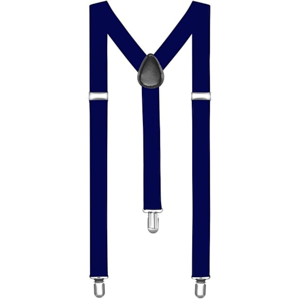 Bøjler/Suspenders En Størrelse Fuldt Justerbar Y-Formet Med Stærke Klips Dark Blue