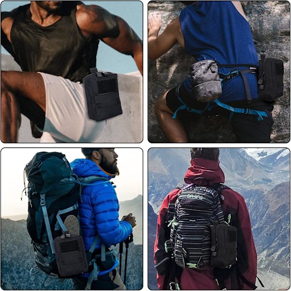 2-pack taktisk väska, midjeväska, EDC-väska, militär liten utrustningsväska för utomhusjakt, camping, vandring, trekking