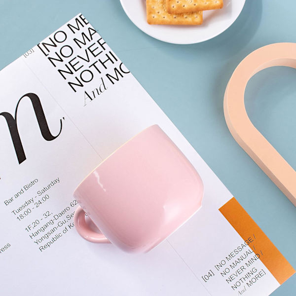 650ML/22OZ Stor Keramik Kaffeemugg, Stor Tekopp för Kontor och Hem, Diskmaskin och Mikrovågsugn Säker Pink