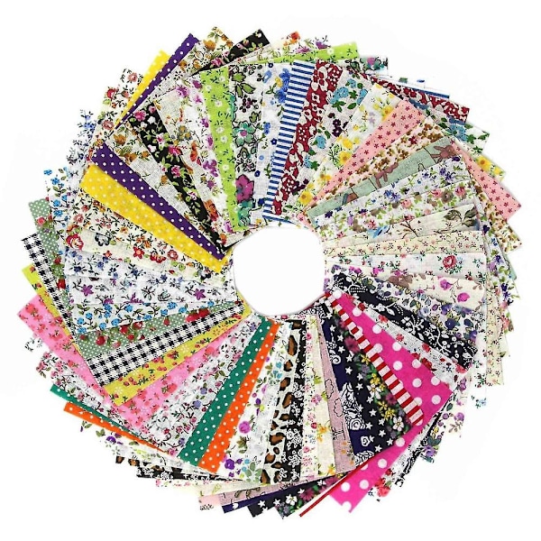 DIY Quiltlapp 60 st 10cmx10cm Bomullstyg Patchwork Tyg