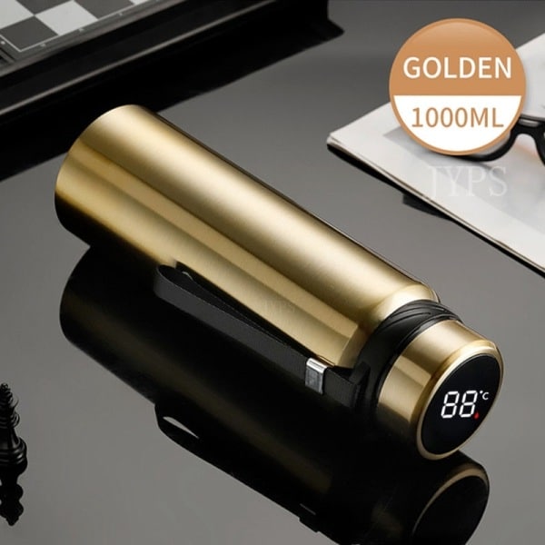 1000ml Smart Termosflaske Holder Kold og Varmt Vand Temperaturvisning Intelligent Termos til Vand Te Kaffe Vakuumflasker - 1000ML Silver