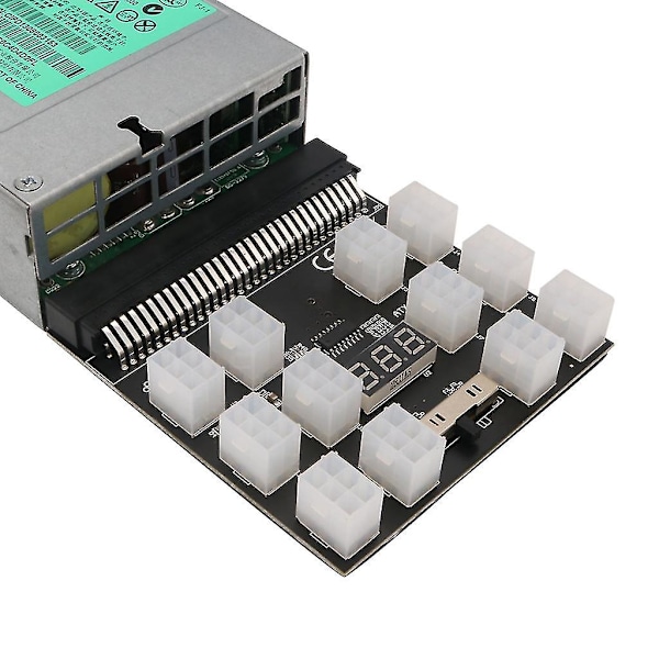 PCI-e 6-pins strømforsyningsadapterkortkonverter 12V for Ethereum Btc Antminer Miner Mining Server PSU GPU