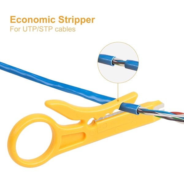 Mini Trådstripper Økonomisk Netværkskabelsaks Bærbar Impact Punch Down Værktøj til Netværksdatakabel, RJ45/CAT5/CAT6, Telefonkabel, Computer UTP